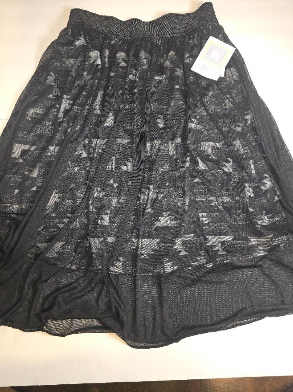 LuLaRoe Black Mesh A-Line Skirt